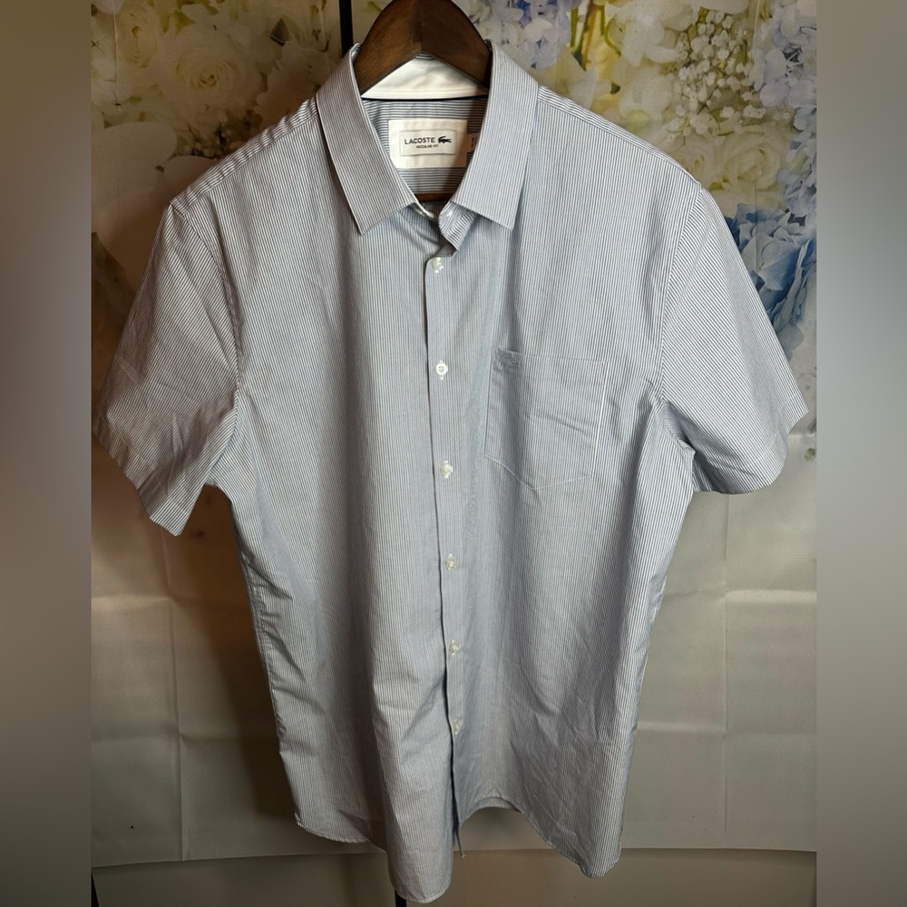 Lacoste Men's Regular Fit Short Sleeve Oxford Shirt NWOT
